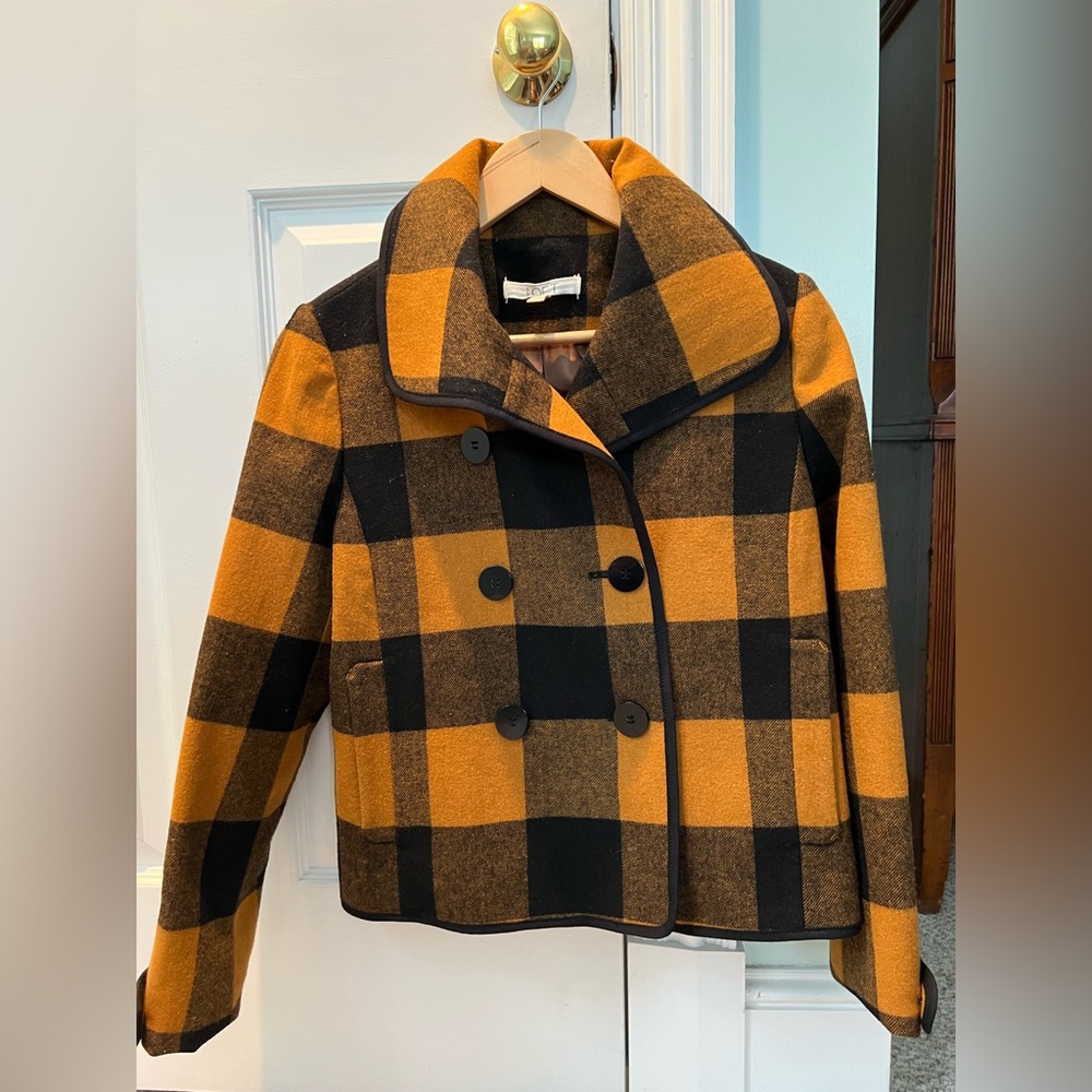Ann Taylor Loft,  Double breasted, buffalo check plaid Jacket. Size: Small